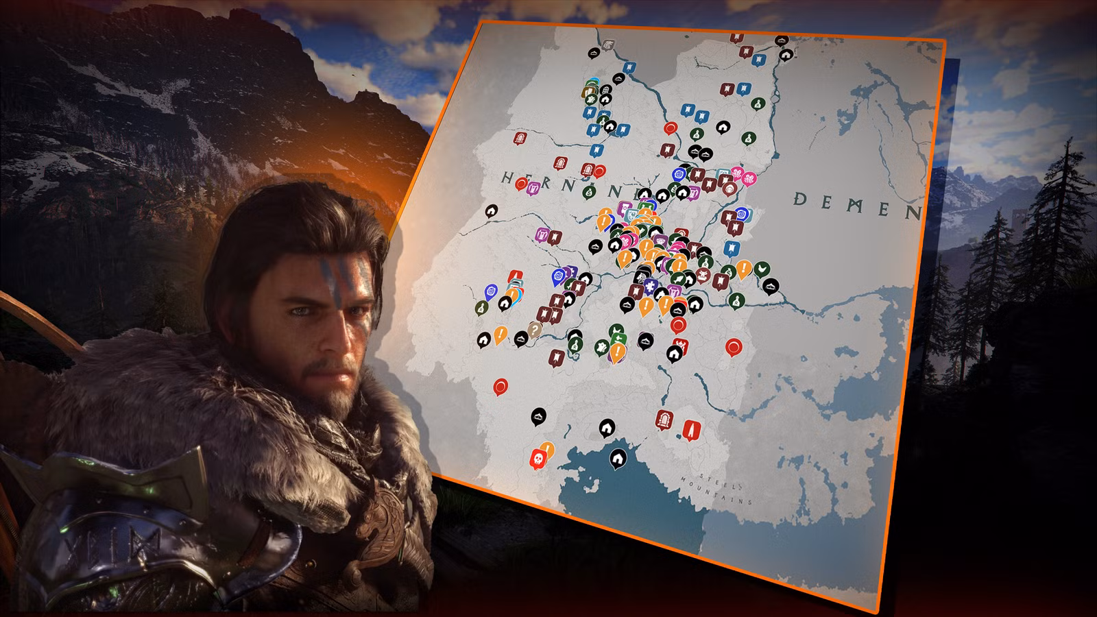 Mapa interativo de Hernand - Deserto Carmesim