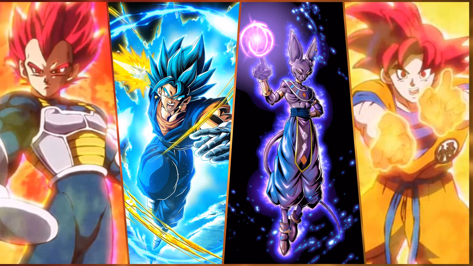 Os ataques de Ki do deus mais forte em Dragon Ball