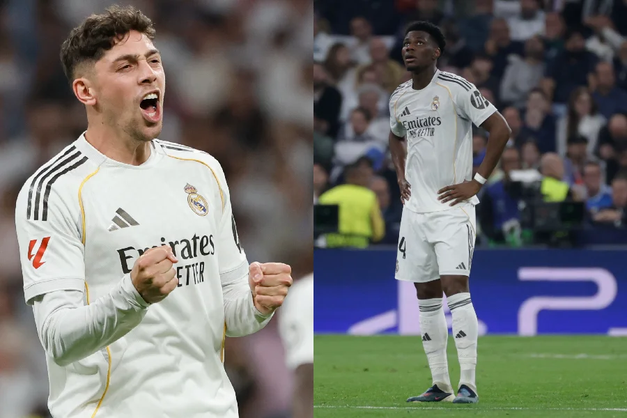 Valverde e Tchouaméni discutem em treino